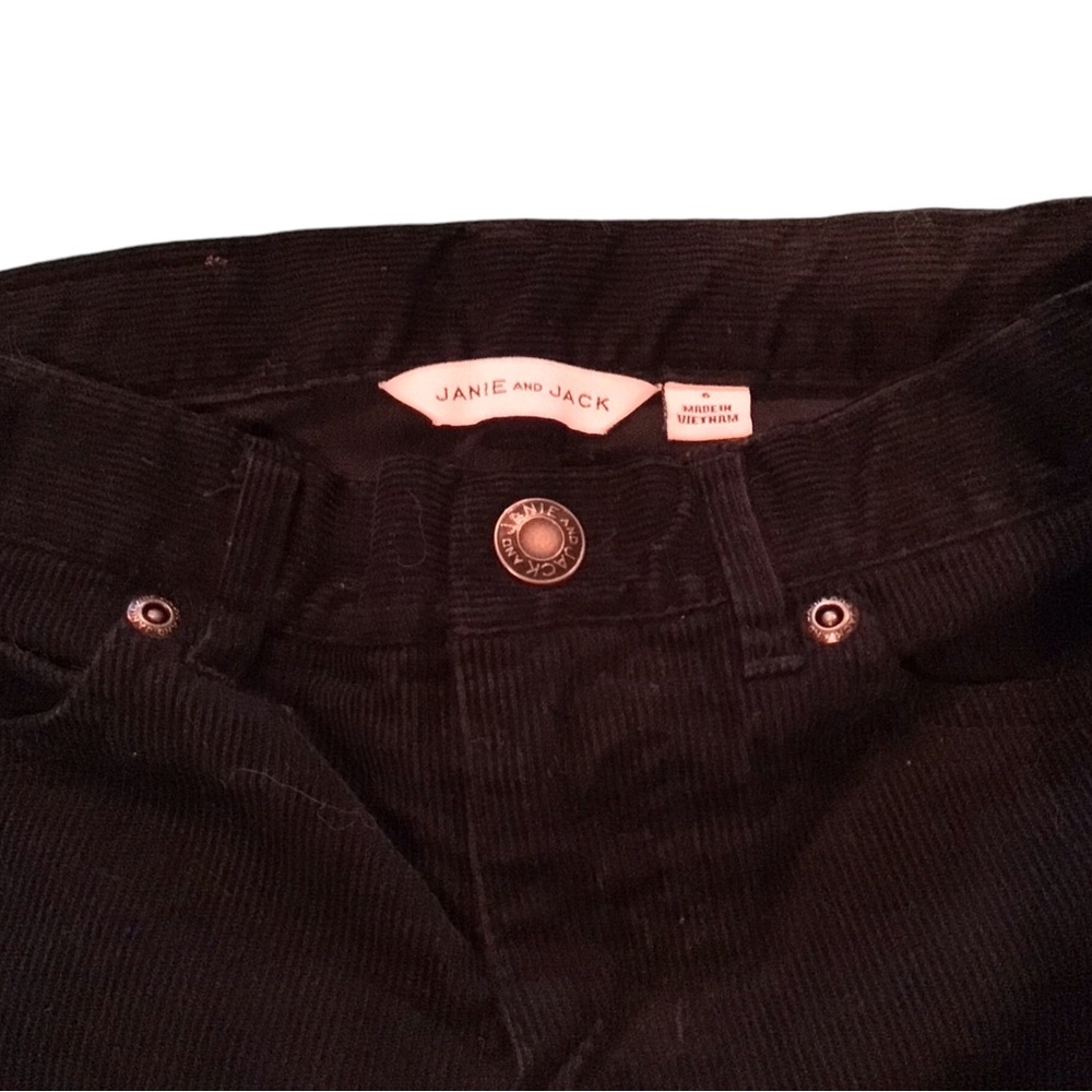 Janie and Jack black fine corduroy pants, size 6